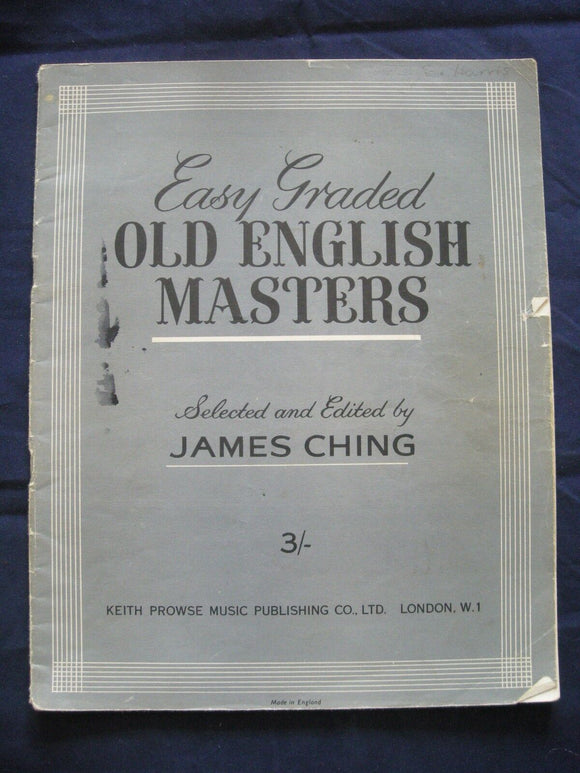 Easy graded - Old English Masters - James Ching - Vintage Sheet Music -