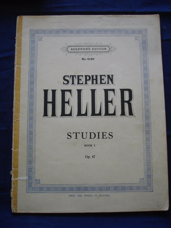 Stephen Heller - Studies - Book 1 - Augener edition - Vintage Sheet Music