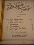 Johann Strauss' Famous waltzes - Vintage sheet music