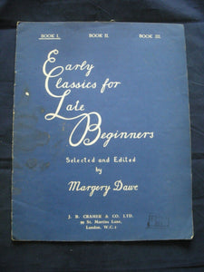 Early Classics for late Beginners - Margery Dawe - Vintage Sheet Music -