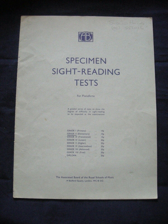 ABRSM - Pianoforte - sight reading test - Vintage Sheet Music -