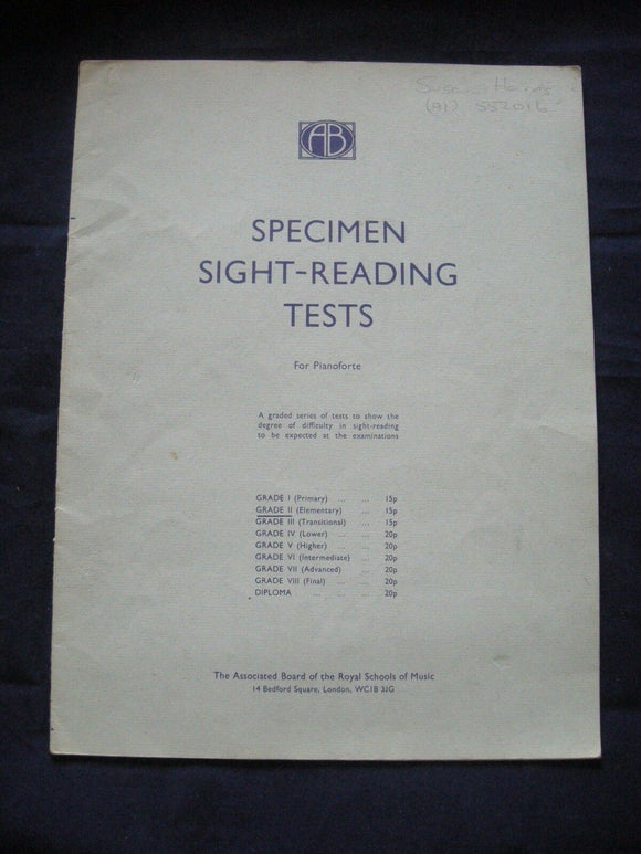 ABRSM - Pianoforte - sight reading test - Vintage Sheet Music -