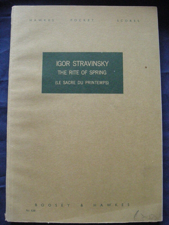 Igor Stravinsky The Rite of Spring pub Boosey & Hawkes No.638