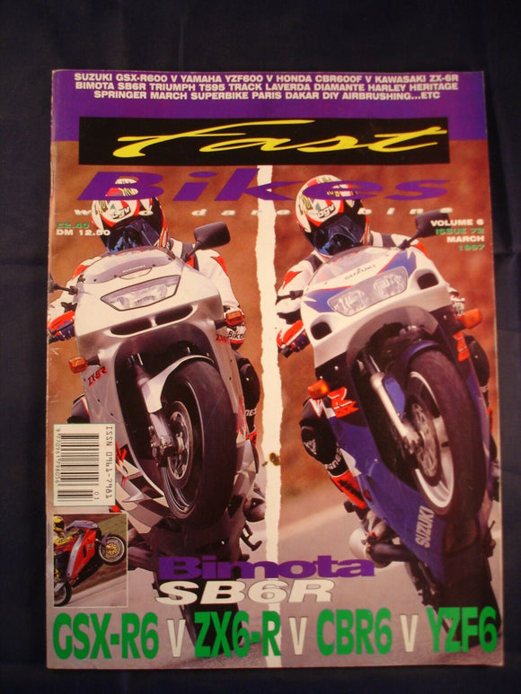 Fast Bikes - March 1997 - Bimota SB6R - GSX R6 - ZX6 R - CBR6 - YZF6