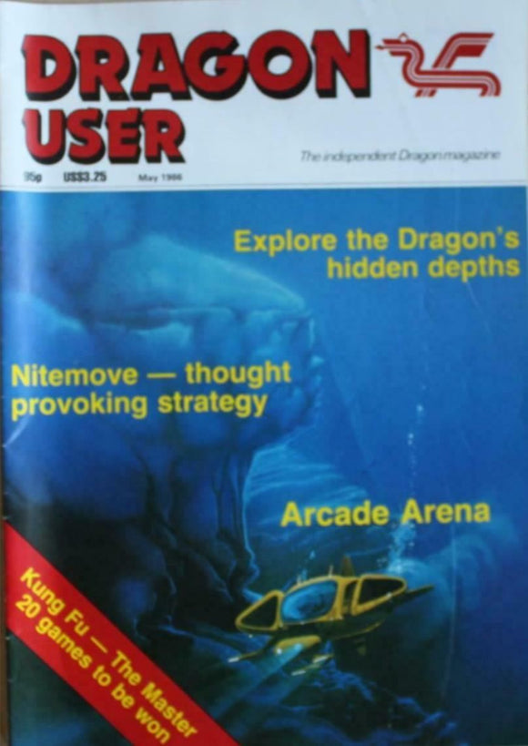 Vintage - Dragon User Magazine - May 1986 -  contents shown in photographs
