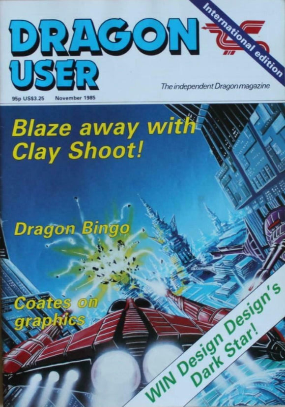 Vintage - Dragon User Magazine - November 1985 -  contents shown in photographs