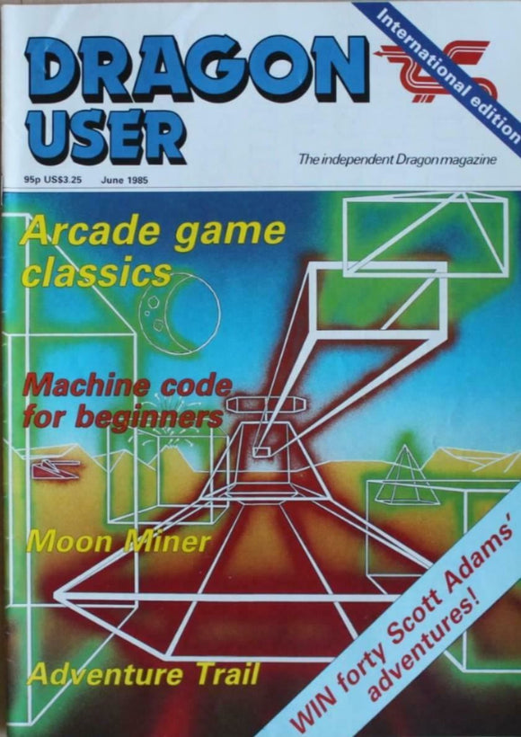 Vintage - Dragon User Magazine - June 1985 -  contents shown in photographs