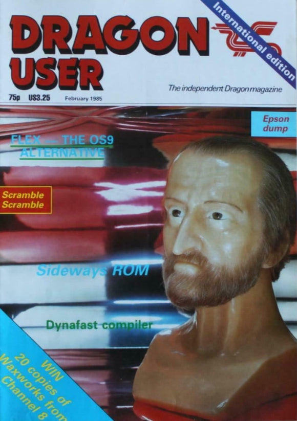 Vintage - Dragon User Magazine - February 1985 -  contents shown in photographs