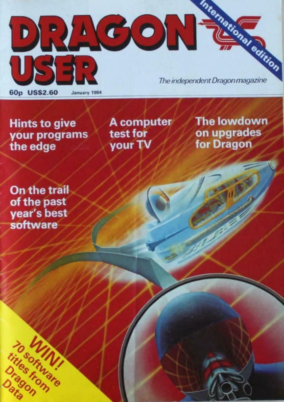 Vintage - Dragon User Magazine - January 1984 -  contents shown in photographs