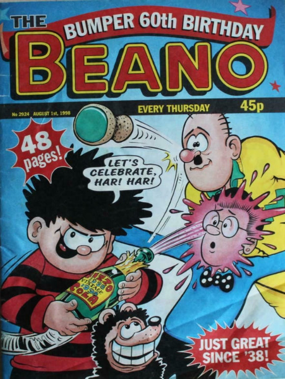 Beano British Comic - # 2924 - 1 August 1998