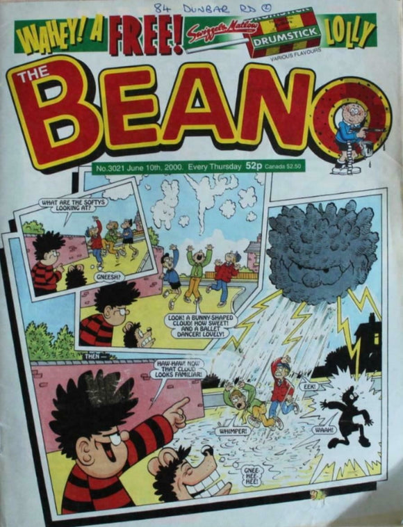 Beano British Comic - # 3021 - 10 June 2000