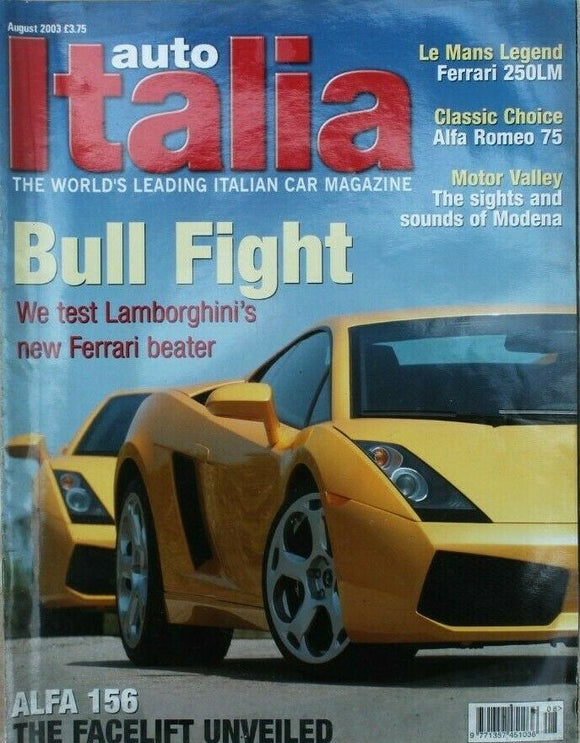 Auto Italia Magazine - August 2003 - Lamborghini Gallardo