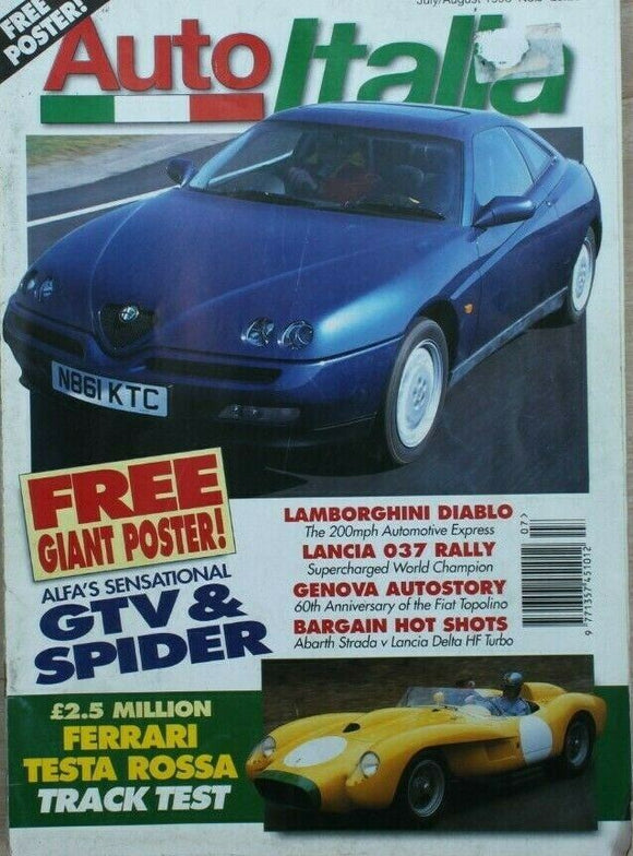 Auto Italia Magazine - July / August 1996 - Ferrari Testa Rossa - Diablo