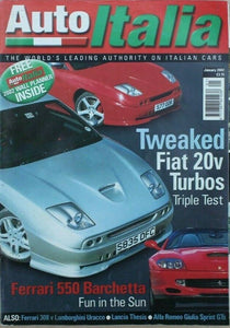 Auto Italia Magazine - January 2002 - Ferrari 550 Barchetta - 20V Fiat turbos
