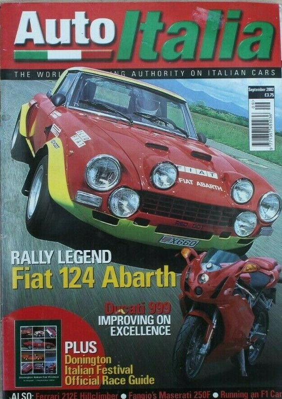 Auto Italia Magazine - September 2002 - Fiat 124 Abarth - Ducati 999