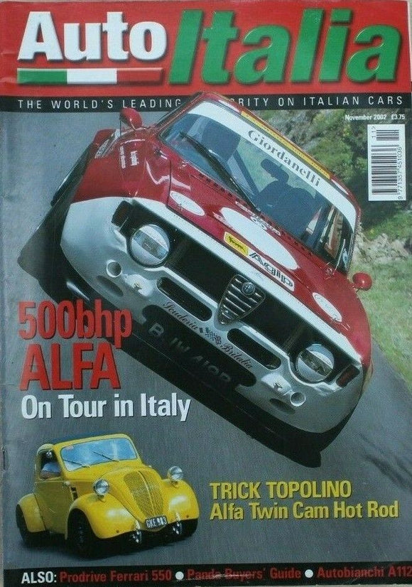 Auto Italia Magazine - November 2002 - 500 BHP Alfa - Panda - Ferrari 550