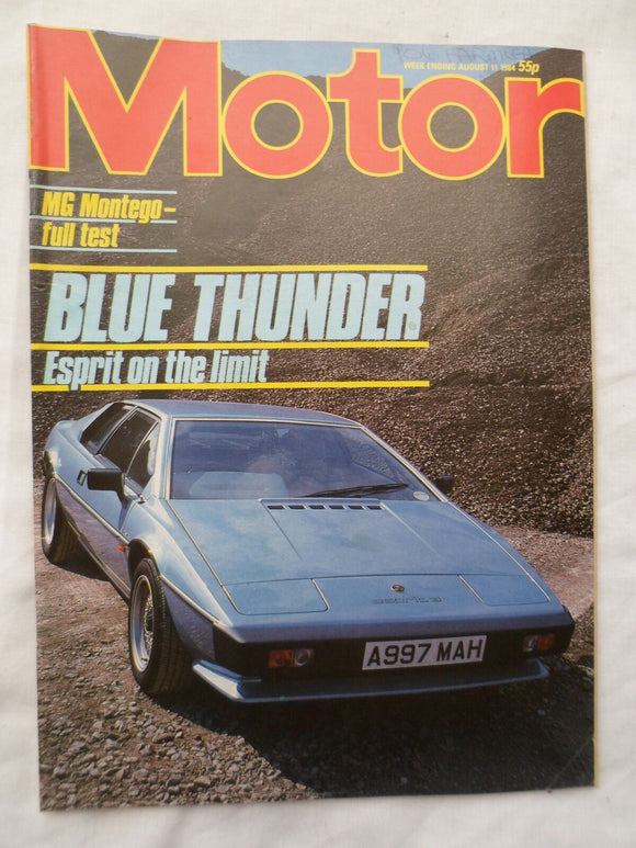 Motor magazine - 11 August 1984 - Lotus Esprit - MG Montego
