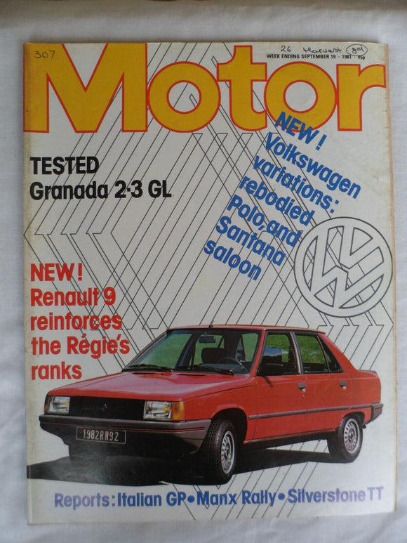 Motor magazine - 19 September 1981 - Ford Granada - Renault 9