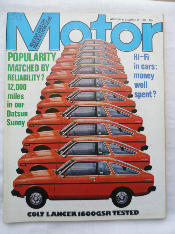 Motor magazine - 15 December 1979 - Datsun Sunny - Colt Lancer 1600