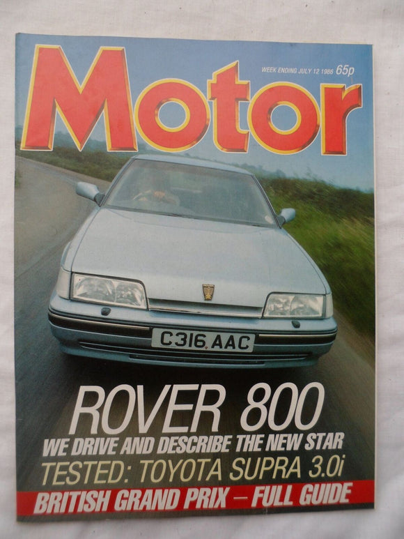 Motor magazine - 12 July 1986 - Rover 800 - Toyota Supra 3.0i