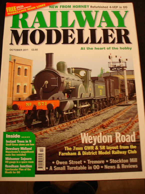 Railway Modeller Oct 2011 Weydon, Tremore, Stockton Mill, turntable in OO