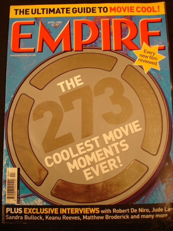 Empire Magazine film Issue 142 Apr 2001 Robert De Niro, Jude Law, Keanu Reeves