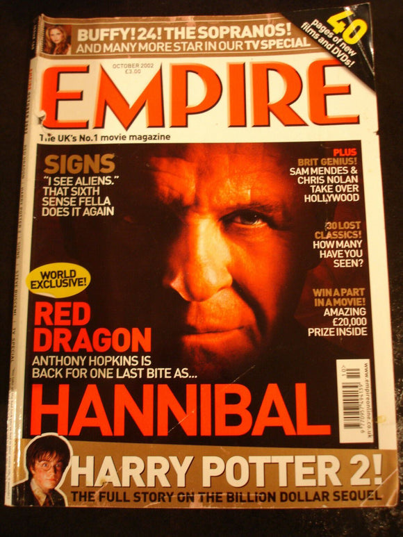 Empire Magazine film Issue 160 Oct 2002 Hopkins, Red Dragon, Harry Potter