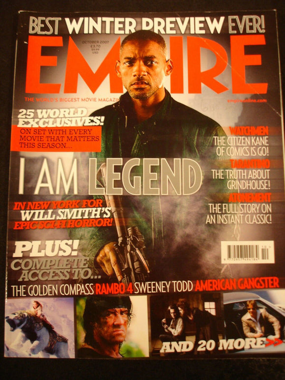 Empire Magazine film Issue 220 Oct 2007 Will Smith I am Legend