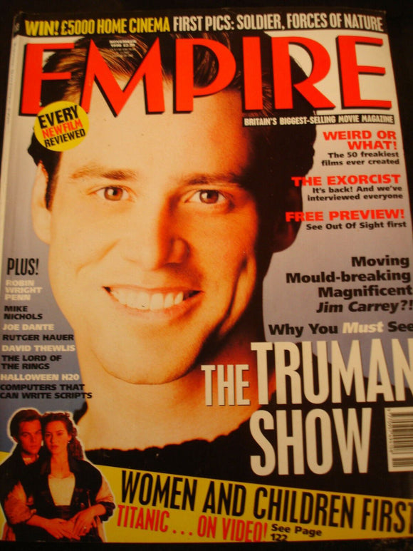 Empire Magazine film Issue 113 Nov 1998 Jim Carrey the Truman Show