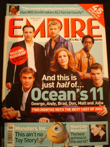 Empire Magazine film Issue 153 Mar 2002 Oceans 11, Clooney, Pitt, Cate Blanchett