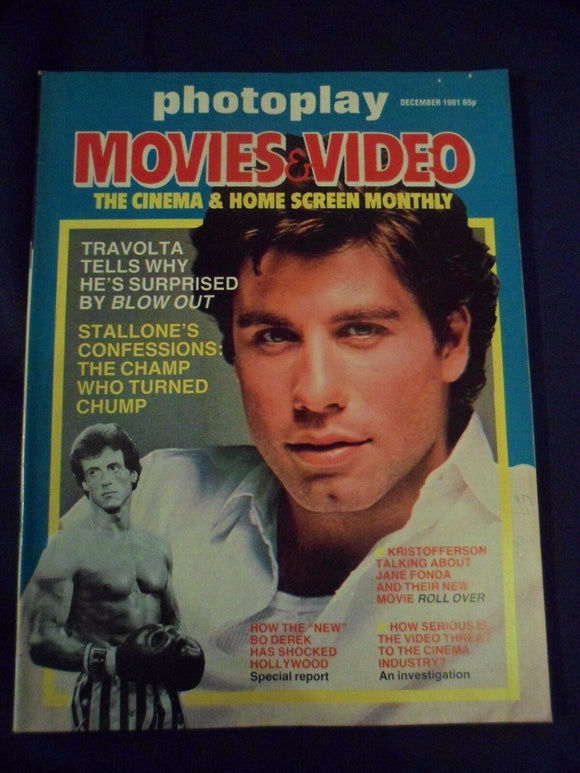 Vintage Photoplay Magazine - December 1981 - Travolta - Stallone