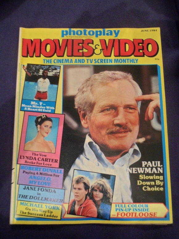 Vintage Photoplay Magazine - June 1984 - MR T - Paul Newman - Footloose