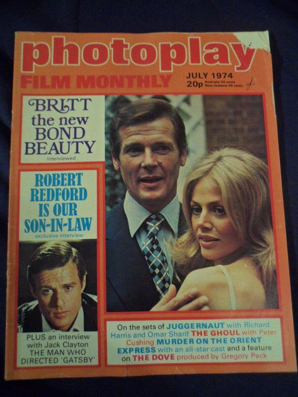Vintage Photoplay Magazine - July 1974 - Britt Ekland - Roger Moore
