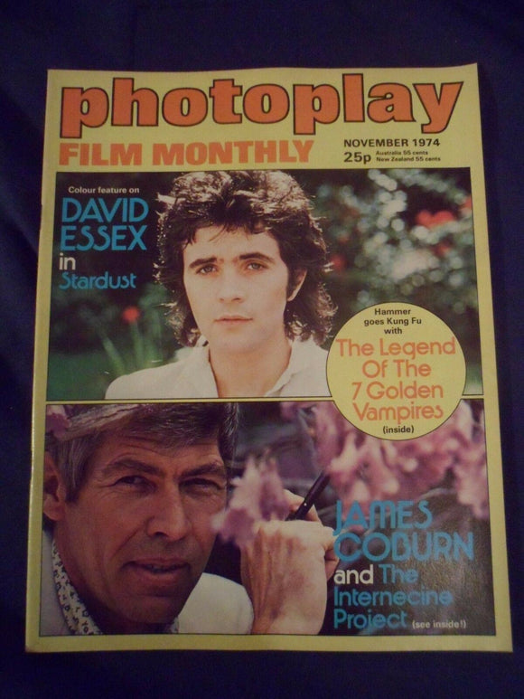 Vintage Photoplay Magazine - November 1974 - David Essex - James Coburn