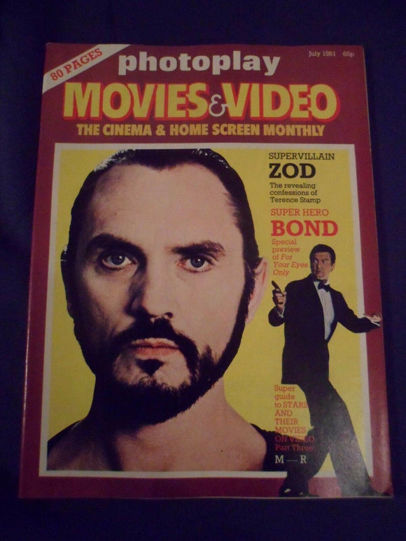 Vintage Photoplay Magazine - July 1981 - Roger Moore - James Bond - Zod