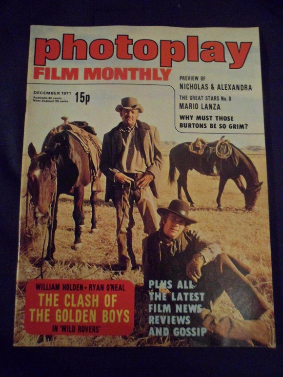Vintage Photoplay Magazine - December 1971 -  Wild Rovers