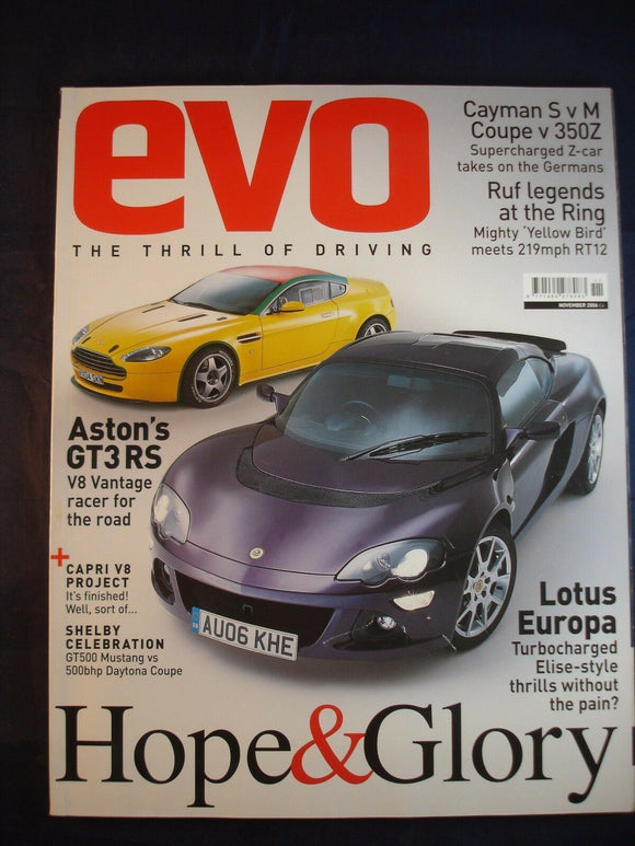 Evo Magazine issue # Nov 2006 - Ruf - Aston - Lotus Europa - Shelby