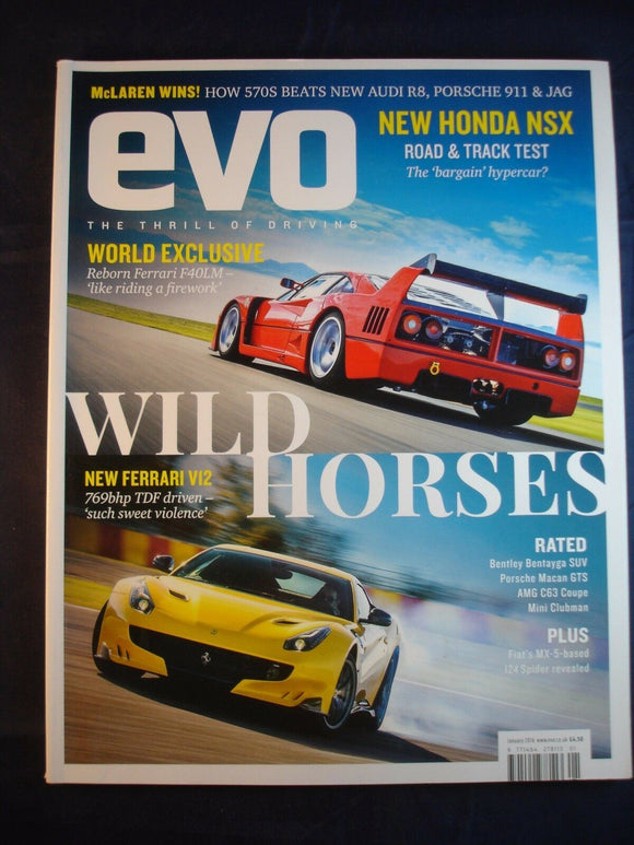 Evo Magazine # Jan 2016 - Ferrari - Honda - AMG C63