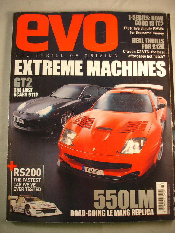 Evo Magazine # 72 - 911 GT2 - Classic BMW buying guide - Ford  RS200 - 550LM