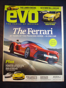 Evo Magazine # July 2014 - The Ferrari - BMW M4 vs Jaguar F - Corvette - Porsche