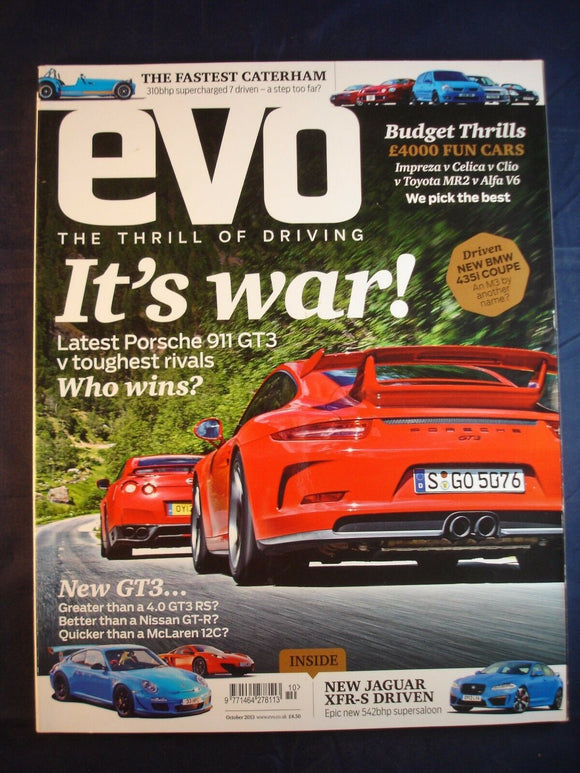 Evo Magazine # Oct 2013 - Porsche 911 - Caterham - Jaguar XFR S
