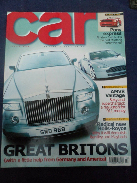 Car Magazine - February 2003 - Aston V8 Vantage - Rolls Royce