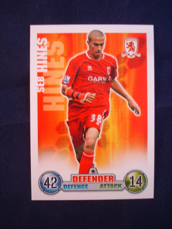 Match Attax - football card -  2007/08 - Middlesbrough - Seb Hines