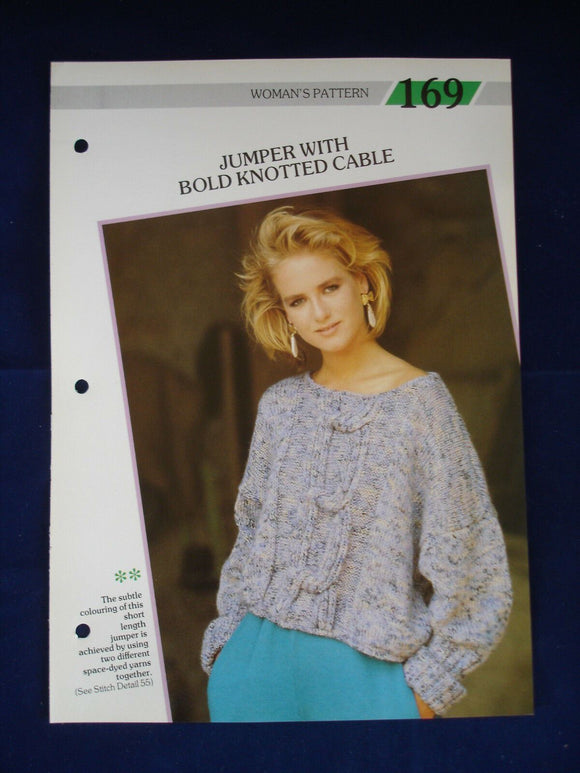 Bold knotted cable ladies jumper knitting pattern 32 - 42 in bust