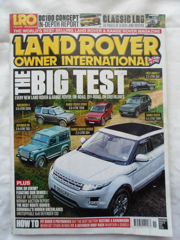 Land Rover Owner LRO # Nov 2011 - Every New Land and Range Rover tested