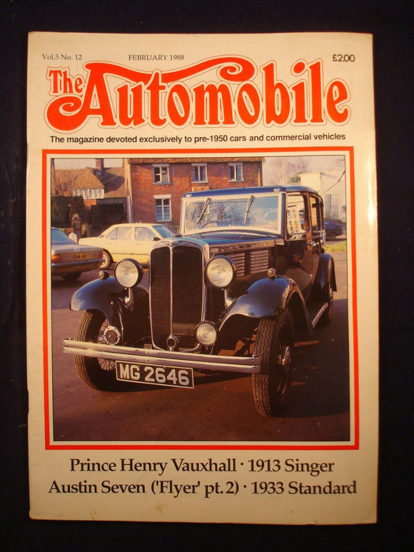 The Automobile - February 1998 - Vauxhall - Austin 7 - 1913 Singer -  Standard