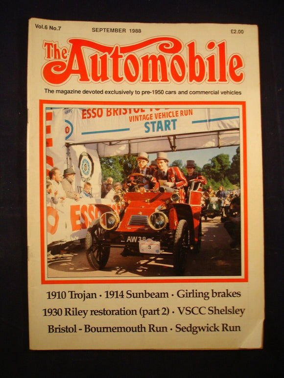 The Automobile - September 1988 - 1910 Trojan - Sunbeam - Riley