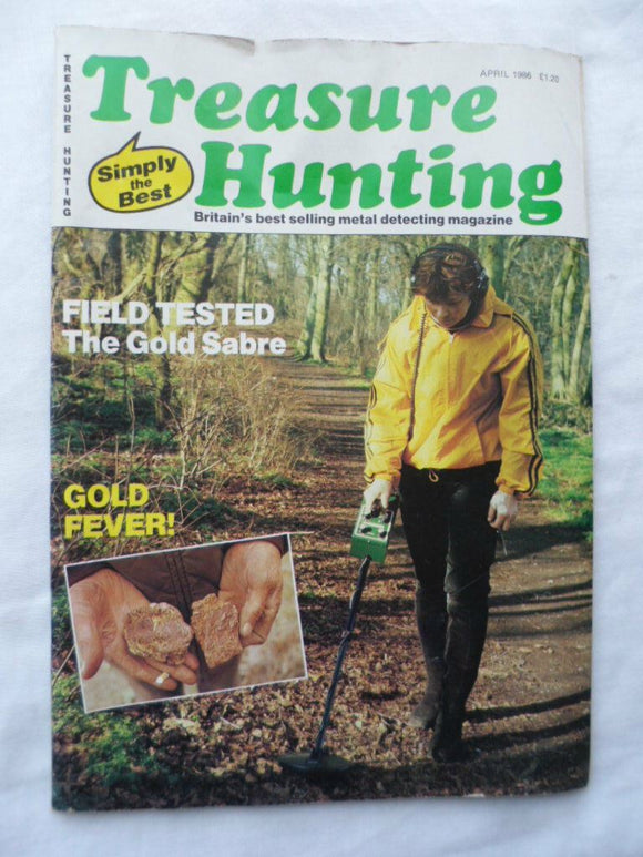 Treasure hunting Magazine - April 1986 - contents shown in photographs