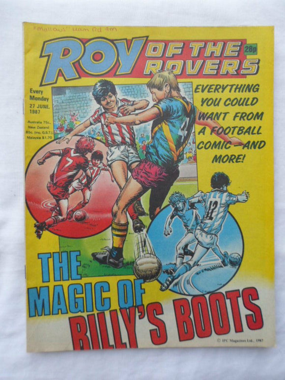 Roy of the Rovers football comic - 27 June 1987 - Birthday gift?