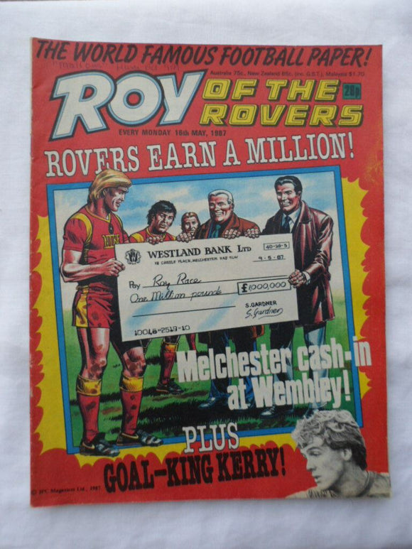 Roy of the Rovers football comic - 16 May 1987 - Birthday gift?